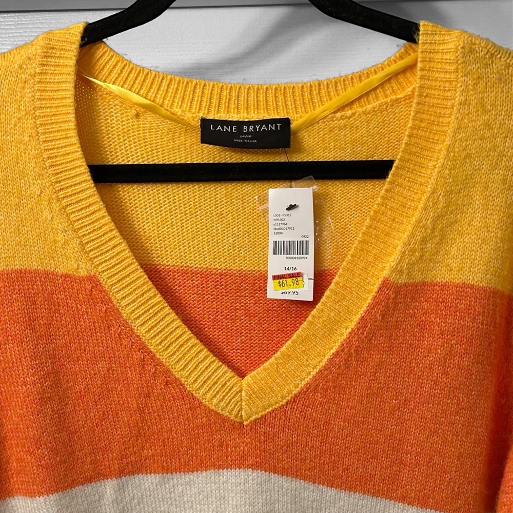 New! Lane Bryant Classic V-Neck Tunic Pullover Sweater - Picture 3 of 8